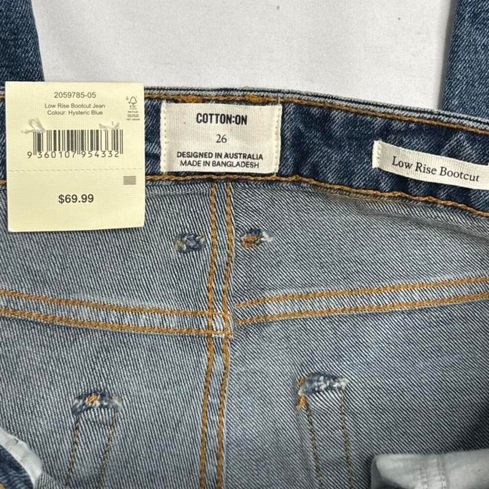 Cotton On Low Rise bootcut Flared Jeans Women's size 26 Brand NWT Perfect Fit - Picture 6 of 6